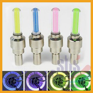 Color Bicycle Bike Car Cycling Wheel Light Tire Valve Caps Neon LED