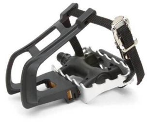 GIANT TEC 9/16 Bicycle Bike Pedals Toe Clips Cage Straps Road BMX