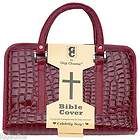 NEW Gigi Chantal Burgundy Red Alligator embossed Bible Cover