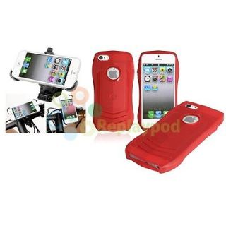 TPU Soft Cover Case+Bicycle Phone Holder For iPhone 5 5th 5G