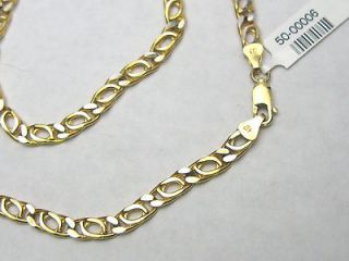 2mm BIRDSEYE LINK Solid 10K Yellow Gold Necklace 18 inches