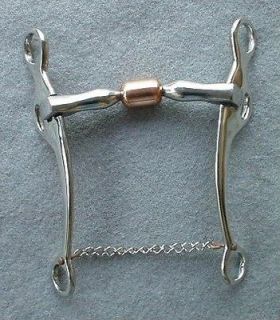 STAINLESS REINING HORSE BIT COPPER ROLLER MOUTH TACK