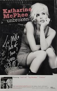 Katherine McPhee Signed Autographed 11x17 Unbroken Promo TO MIKE GA