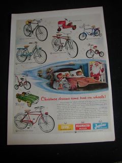 1954 amf print ad pedal car pedal tractor bicycle tow trike nice ad