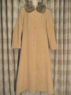 WINDSMOOR Womens Beige Fit and Flare Long Coat Size 18