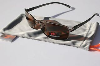 PZ Rectangle Polarized Sunglasses Aluminum Fishing BRN