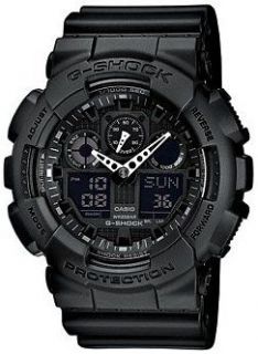 Casio Gents G Shock Alarm Chronograph 200m Watch GA 100 1A1ER