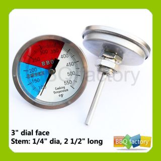 550F BBQ GRILL SMOKER PIT THERMOMETER SS THERMOSTAT PIT TEMP GAUGE