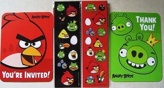 ANGRY BIRDS INVITATIONS AND THANK YOUS PARTY SUPPLIES (BOTH INCLUDED