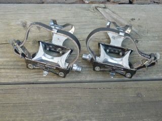 Cyclone Road Track Pedals  Christophe Toeclips & Leather Straps