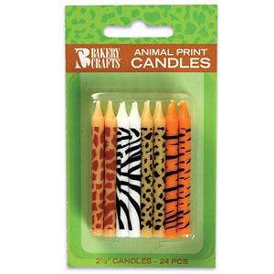 zebra birthday candles