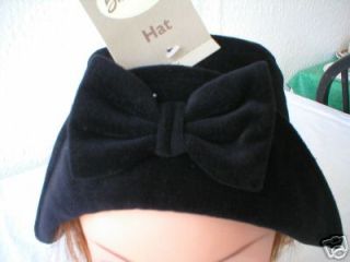 NEW BILLIE RAY GIRLS BLACK HAT WITH BOW AGE 5 8 YEARS.