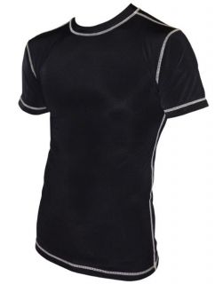 Short Sleeve Rashguard / No logo Black Rash Guard Grappling Shirt BJJ