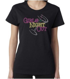 Girls Night Out Rhinestone Womens SS T Shirts S 3XL Funny Drinking