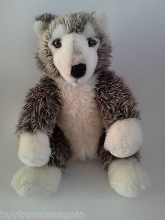 Gray White Black Wolf Build a Bear BABW Plush Stuffed Animal RARE 15
