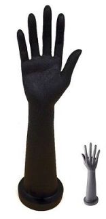 16 BLACK MANNEQUIN HAND ARM DISPLAY w/ BASE female gloves jewelry
