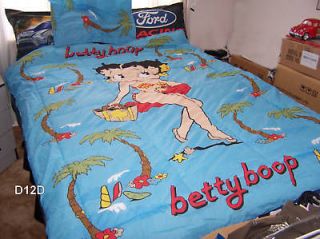 Betty Boop Blue Single Bed 2 Piece Comforter Set New