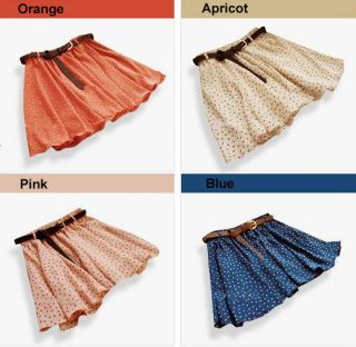 Colors Fashion Pleated Floral Chiffon Women Ladies Cute Mini Skirt