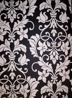 NORWALL BLACK AND WHITE FLORAL DAMASK WALLPAPER # 061