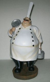12 Fat Chef Bistro Chefs w Pot Frying Pan Figure Figurine Statue