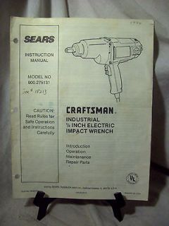  Industrial 1/2 Inch Electric Impact Wrench Instruction Manual