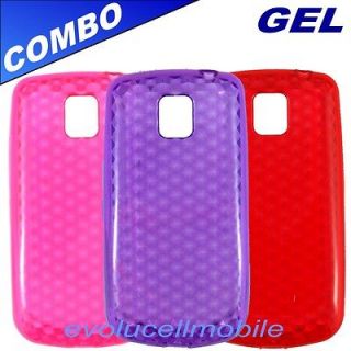 For LG P509 Optimus T Purple + Pink + Red Gel cell phone cover case