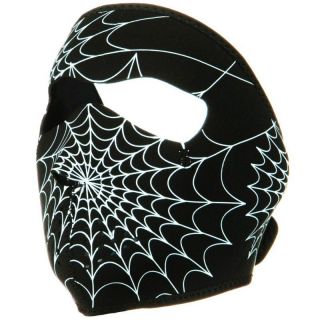 IN THE DARK 2 N 1 Motorcycle Biker Neoprene Face Mask   Spider Web