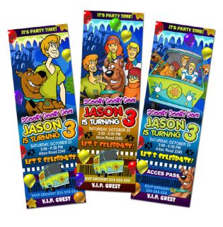 SCOOBY DOO BIRTHDAY PARTY INVITATION TICKET FIRST 1ST  c2 CARD