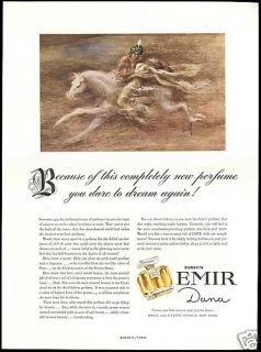 1949 Dana Emir Perfume Prince Horse Woman Art Vintage Print Ad