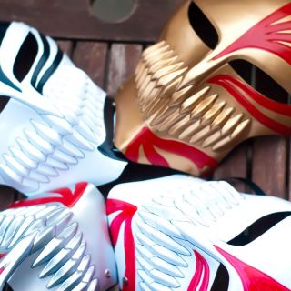 Bleach Cosplay Prop Ichigo Kurosaki Full Hollow PVC Mask 4 Colors Set