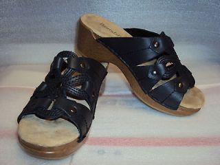 Bjorndal Doughton Sandals leather open toe slip on Womens size 6