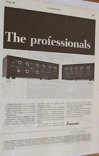 1969 SANSUI AU 555 AU 222 STEREO Amplifiers Advert Original Cut Out