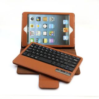 Bluetooth Wireless Keyboard Detachable Leather Case for New iPad mini