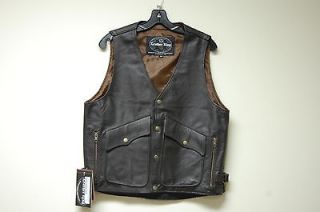 NEW Leather King Brown Leather Billings Style Motorcycle Biker Vest