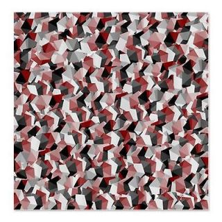 Red White and Black Squares Shower Curtain 661843143