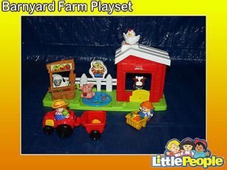 Fisher Price Little People BARNYARD Farm Tractor chicken sheep pig cow