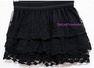 Japan Crochet Mesh Layer Mixed Lace Bloomer Slip Shorts Black