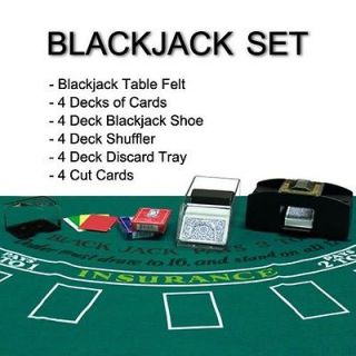 Deck Blackjack Combo Pack Set Dealer Shoe, Card Shuffler, Blackjack