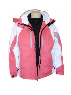 Plus Size Pulse 3in1 Ski Jacket Coat Parka 1X 2X 3X white,blue,coral