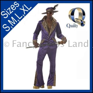 Mens Purple Pimp Velvet Suit   Gangster 1960s 1970s 1980s fancy dress