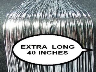 240 BLING STRING, 40SHINY SILVER SILK HAIR TINSEL,#L16
