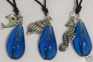 Newly listed 3 x H2O Just Add Water Blue Glass Crystal Charms