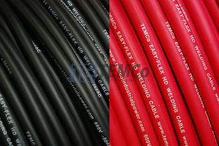 WELDING CABLE 6 AWG 50’ 25’BLACK 25’RED CAR BATTERY LEADS USA