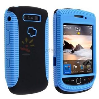 Black Hybrid Double Layer Rubber Case For Blackberry Torch 9800 9810