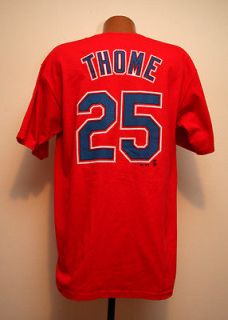 Jim Thome Cleveland Indians MLB Majestic Name & Number Red T shirt