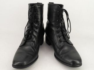 Womens boots black leather Blondo Canada 9 B ankle heel 8 eyelet