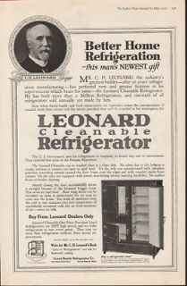 1919 LEONARD ICE BOX CABINET REFRIGERATOR PORCELAIN KITCHEN DECOR