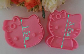 2PCS Pink Hello Kitty shape mold sugar Arts set Fondant Cake tools