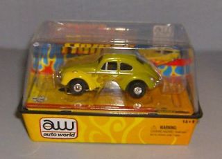 NEW 66 VW BEETLE GREEN/YELLOW FLAMES T JET 500HO SLOT CAR BY AW