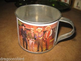 Collectible Western Cowboy Bonanza Ponderosa Ranch Tin Cup Coffee Mug